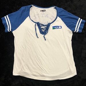 Seattle Seahawks Lace Up  T-Shirt